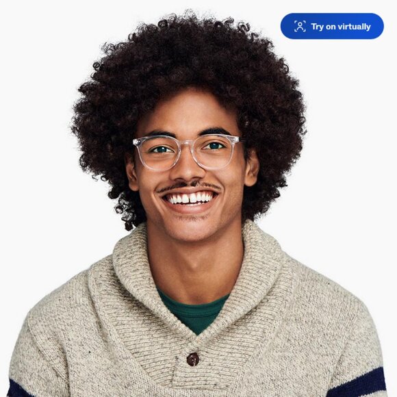 *SOLD*Warby Parker Carlton XW 500 Crystal Clear Eyeglasses Frame w/ Box and Case - Picture 4 of 16